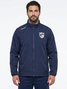 CCM Navy Hockey Rink Jacket Men S Embroidered Team Crest